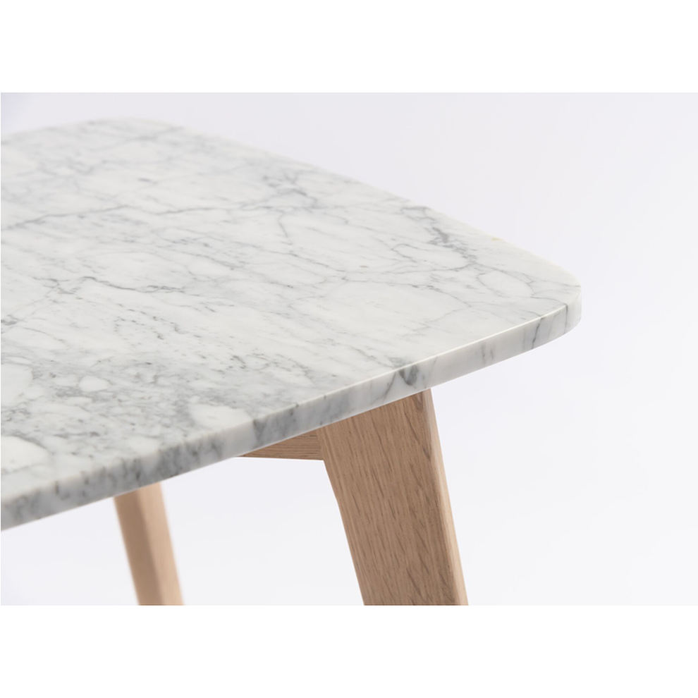 Faura 18" x 43.5" Rectangular Italian Black Marble Coffee Table with Walnut Legs By The Bianco Collection | Coffee Tables | Modishstore - 3