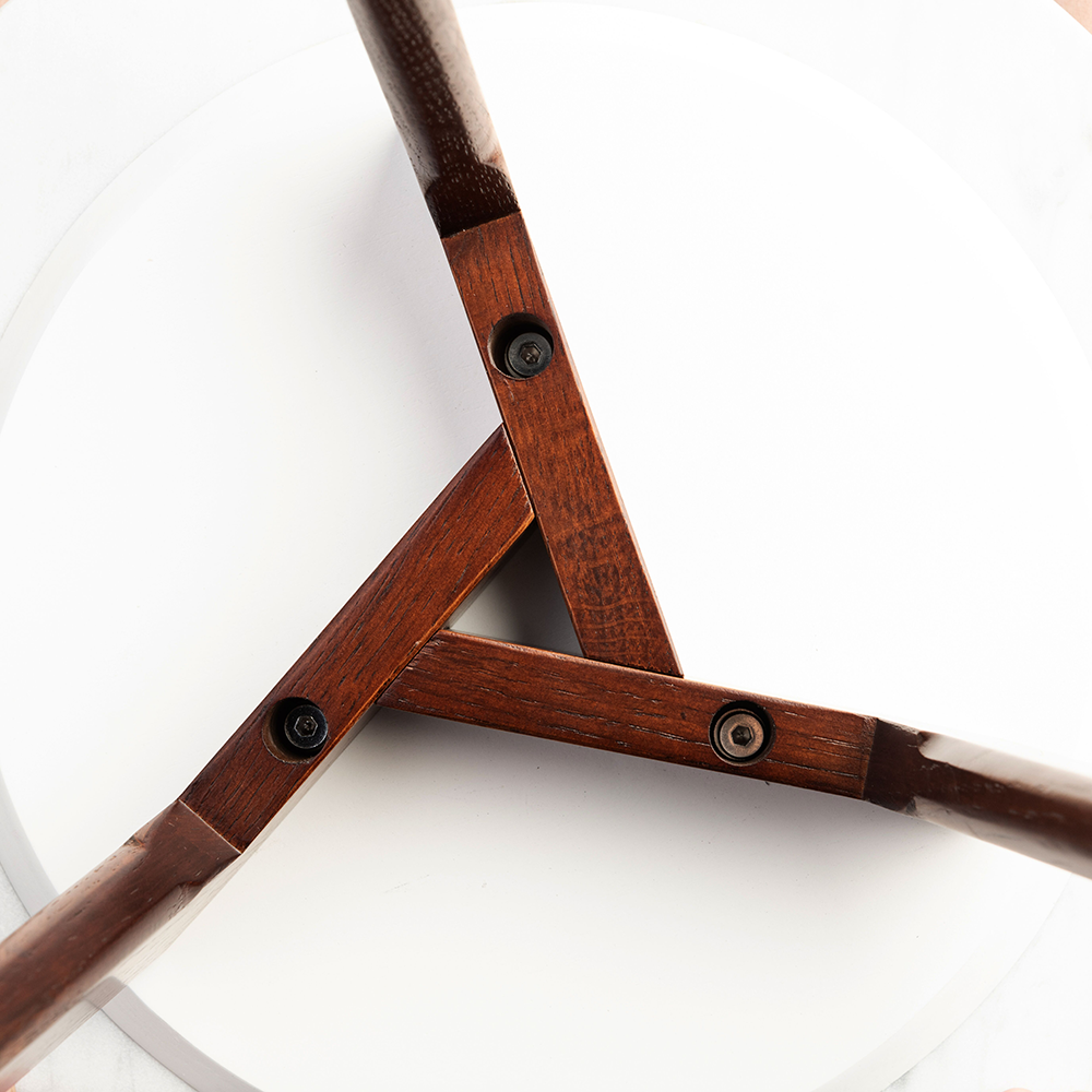 Stella 31" Round Italian Black Marble Coffee Table with Walnut Legs By The Bianco Collection | Coffee Tables | Modishstore - 5