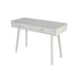Viola 44" Rectangular White Marble Writing Desk with White Legs, TBC-4103-PT1730-WHT By The Bianco Collection | Desks | Modishstore - 7