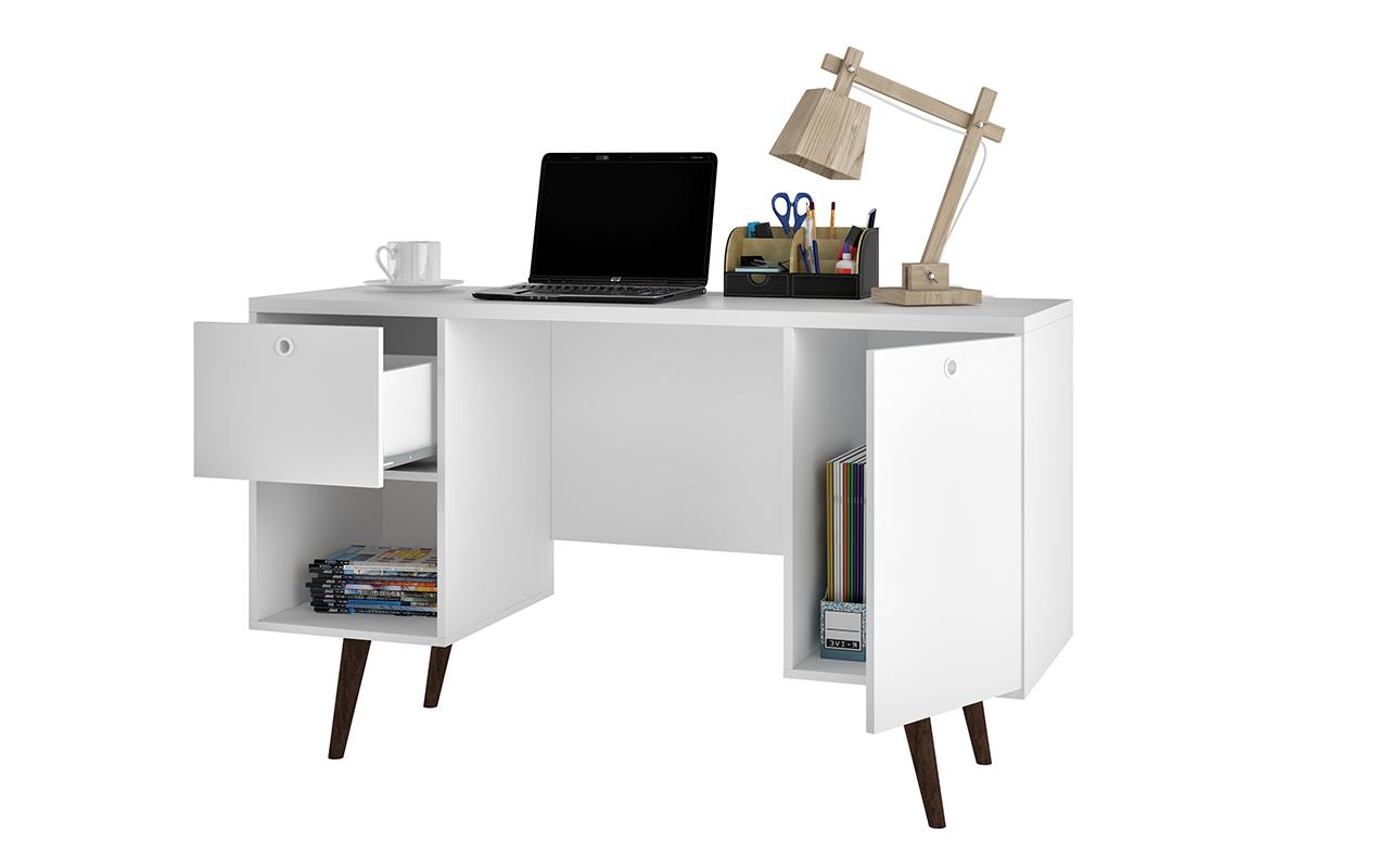 Manhattan Comfort Edgar 1-Drawer Mid Century Office Desk | Desks | Modishstore-3