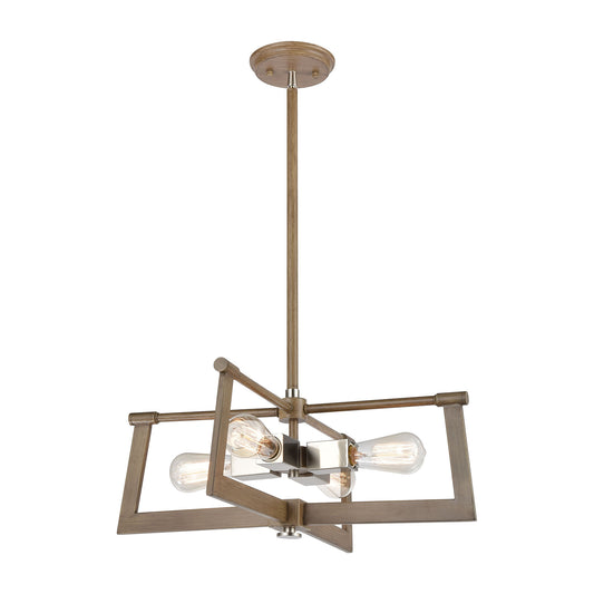 Axis 4-Light Pendant In Light Wood   ELK Lighting | Pendant Lamps | Modishstore | 55051/4