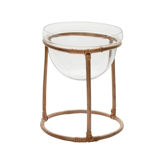 Teem Glass & Bamboo Plant Stand By Accent Decor | Planters, Troughs & Cachepots | Modishstore - 4