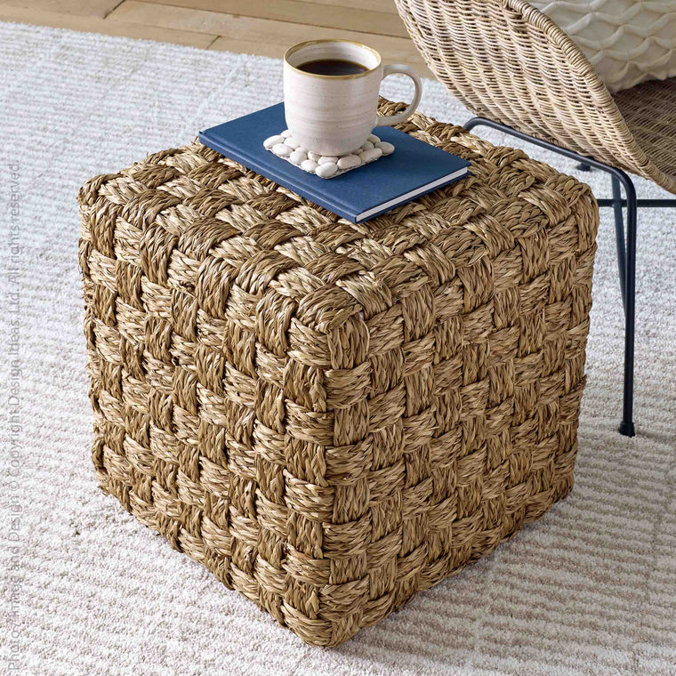 Klein Pouf-Seagrass By Texture Designideas | Poufs | Modishstore