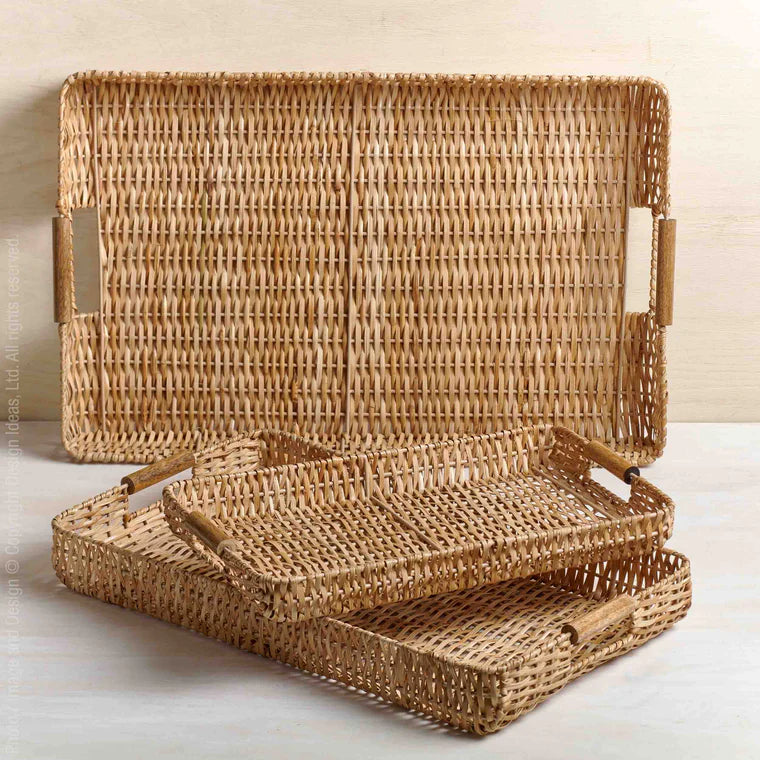 Rimabi Serving Trays-Set/3 By Texture Designideas | Trays | Modishstore - 2