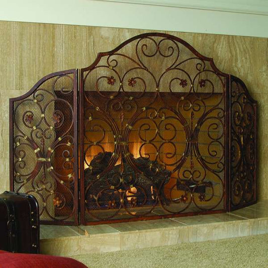 Provincial Triple Panel Fireplace Screen By SPI Home | Fireplace Accessories | Modishstore