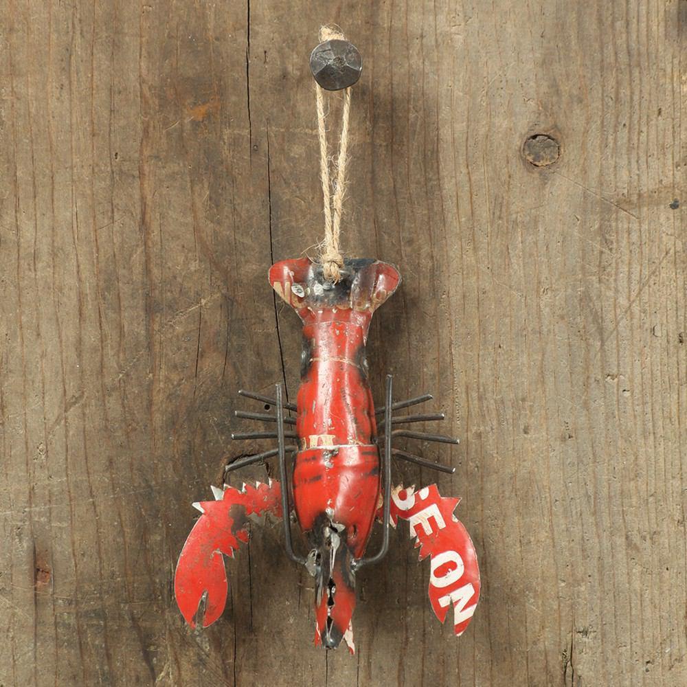 HomArt Reclaimed Metal Ornament - Lobster - Set of 4-4