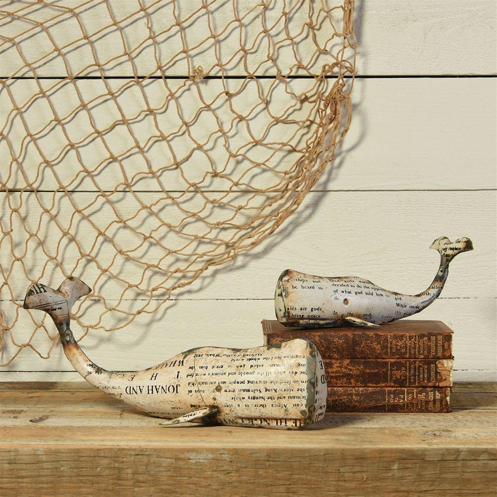 HomArt White Metal Whale - White - Set of 2 | Modishstore | Holiday