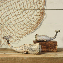 White Metal Whale - White Set Of 2 By HomArt