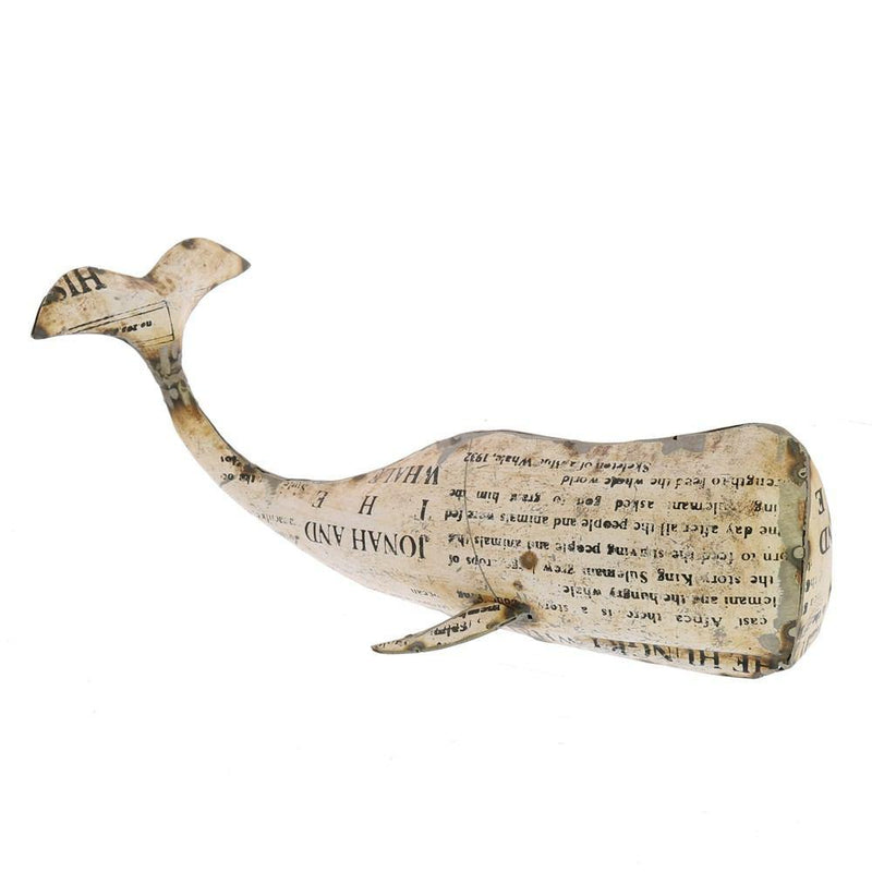 HomArt White Metal Whale - White - Set of 2 - Feature Image-2