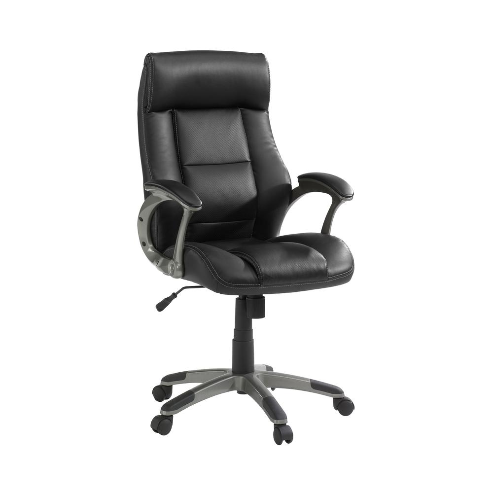 Manager Chair Leather Black By Sauder | Office Chairs | Modishstore - 4