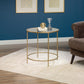 Int Lux Side Table Round Satin Gold By Sauder | Desks | Modishstore - 3
