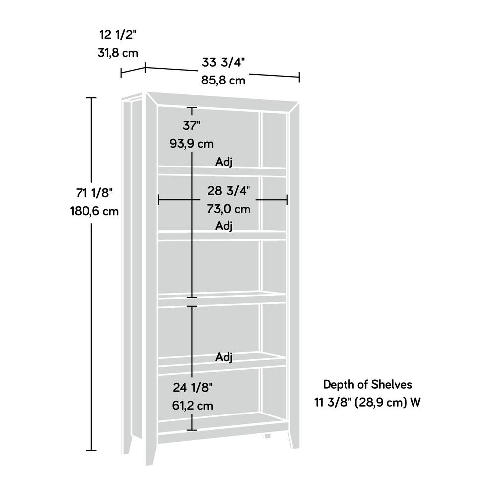 Dakota Pass 5-Shelf Bookcase Coa By Sauder | Bookcases | Modishstore - 4