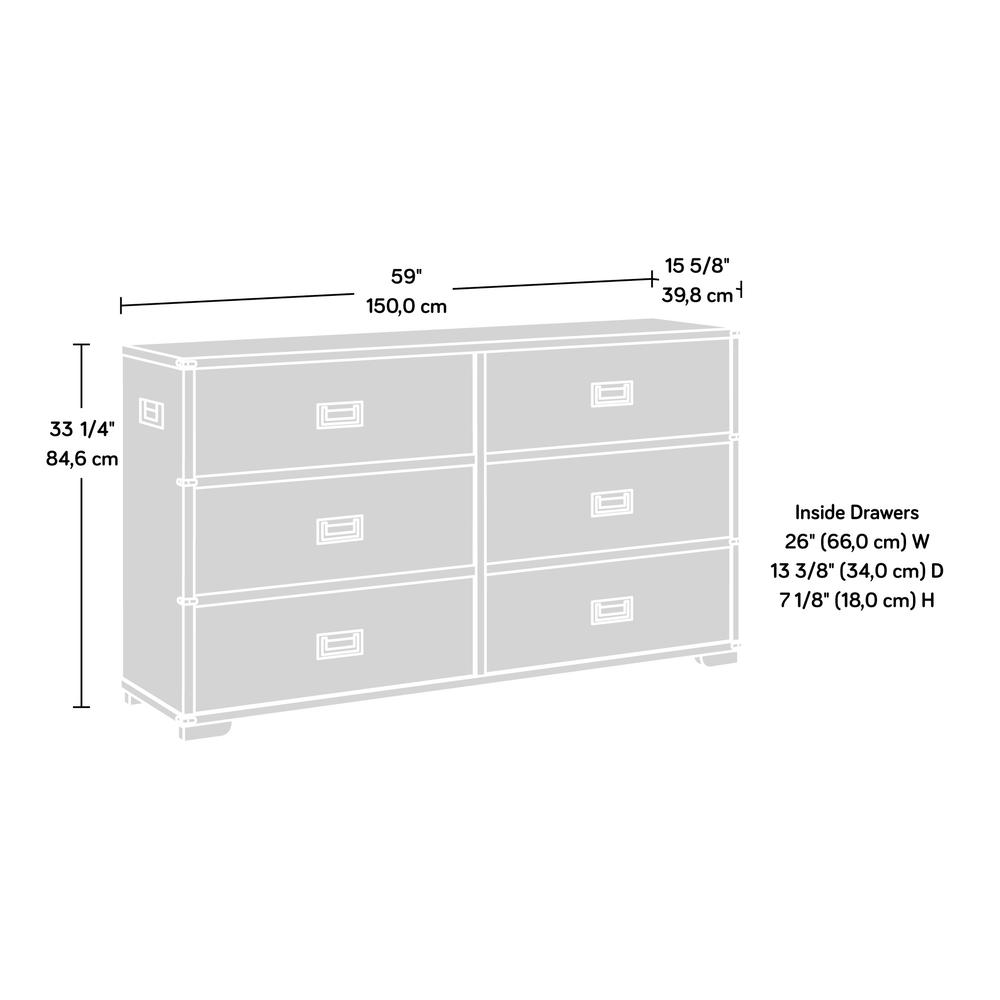 Vista Key 6 Drawer Dresser By Sauder | Dressers | Modishstore - 2
