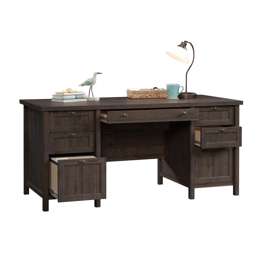 Costa Executive Desk Coffee Oak By Sauder | Desks | Modishstore - 3