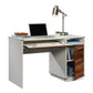 Vista Key Single Ped Desk Pearl Wh/Blaze By Sauder | Desks | Modishstore