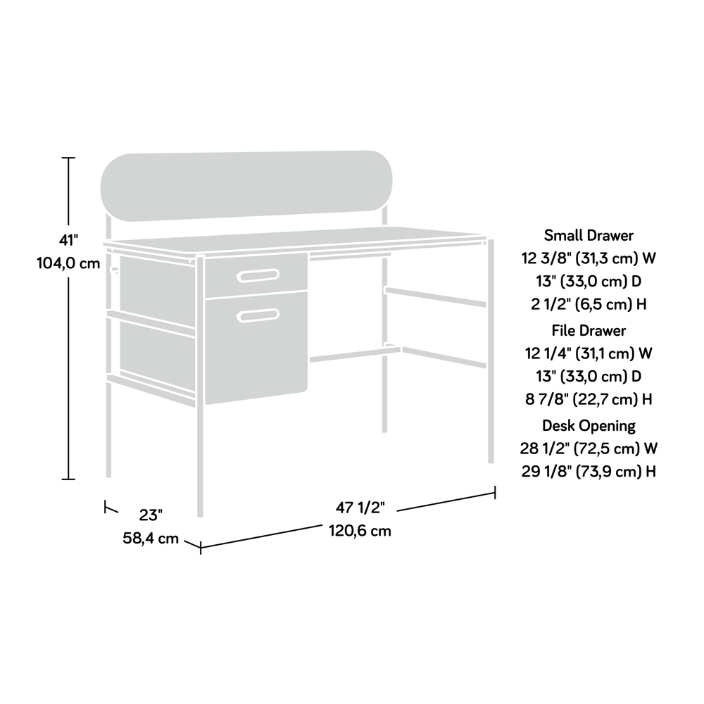 Radial Single Ped Desk Uw By Sauder | Desks | Modishstore - 4