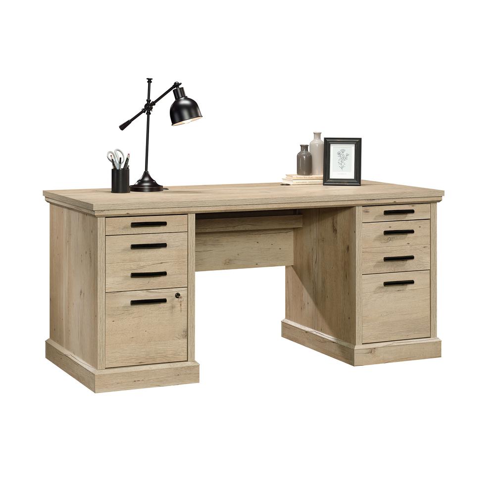 Aspen Post Executive Desk Prime Oak By Sauder | Desks | Modishstore - 2