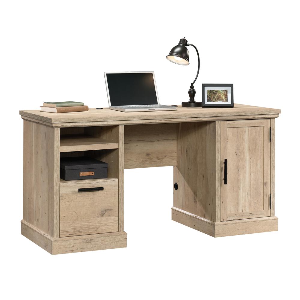 Aspen Post Computer Desk Prime Oak By Sauder | Desks | Modishstore - 2