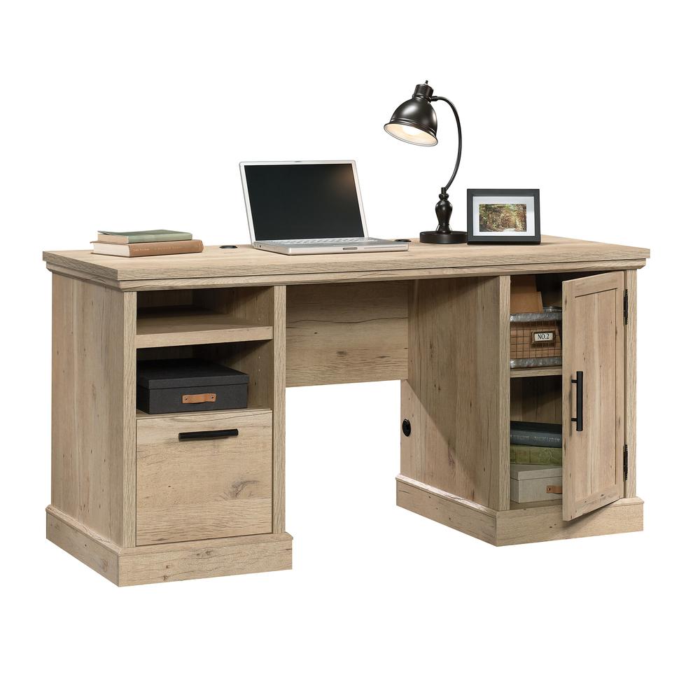Aspen Post Computer Desk Prime Oak By Sauder | Desks | Modishstore - 4