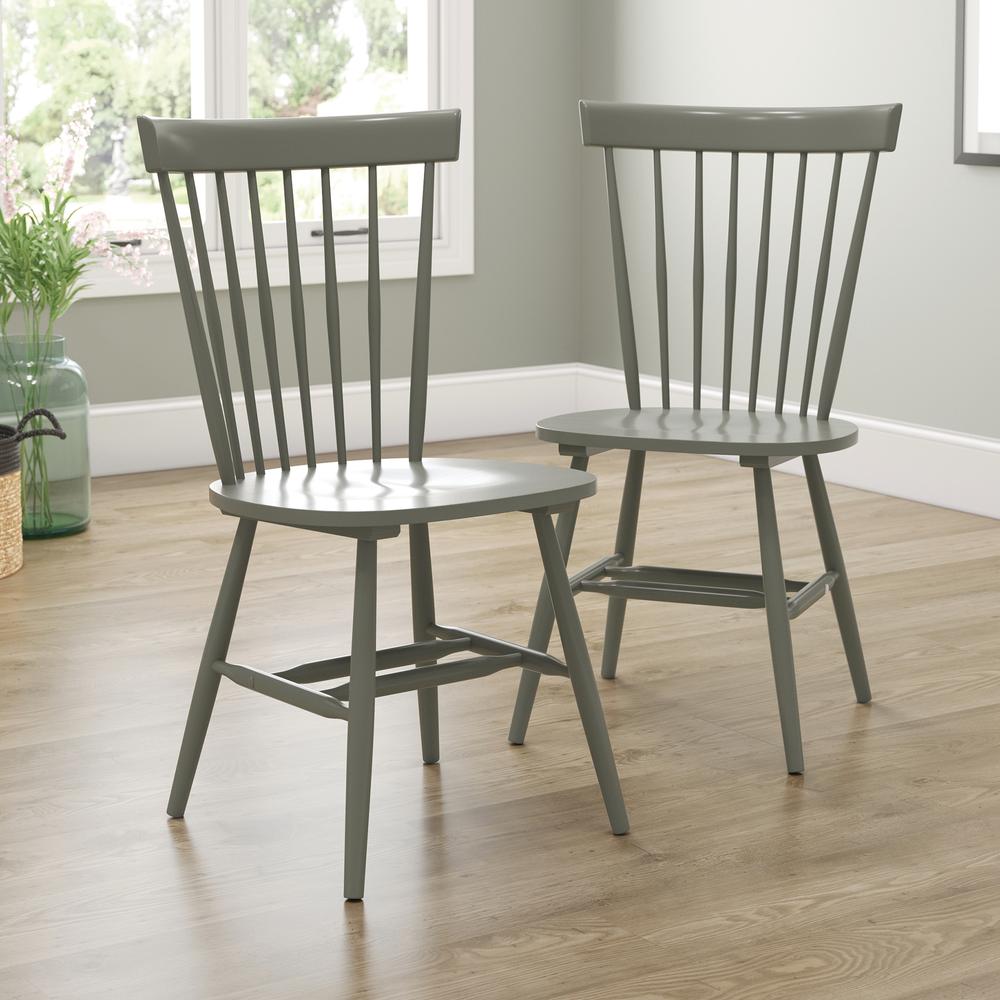 New Grange Spindle Back Pewter Green 2Pk By Sauder | Dining Chairs | Modishstore - 4
