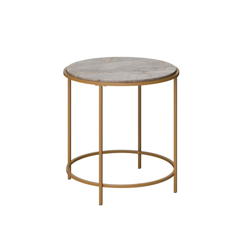 Int Lux Side Table Round Deco Stone By Sauder | Desks | Modishstore