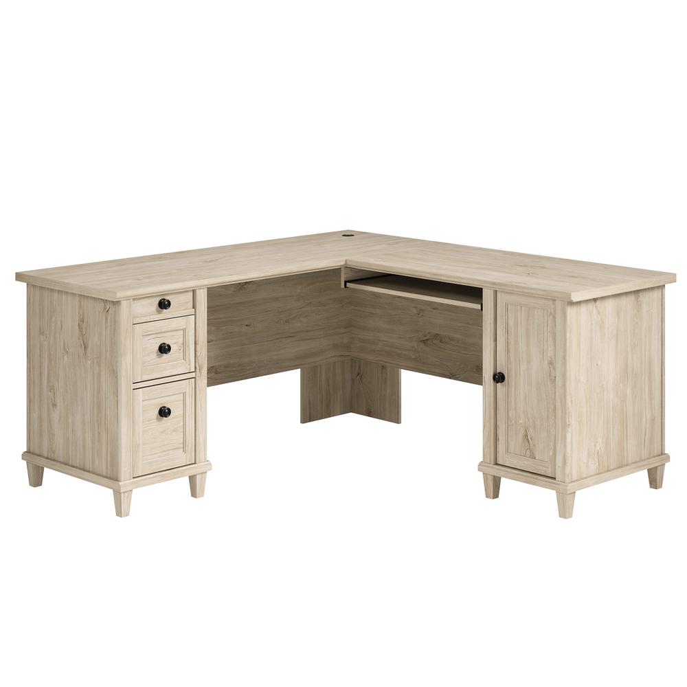 Hammond L-Shaped Desk Chalk Oak By Sauder | Desks | Modishstore - 2
