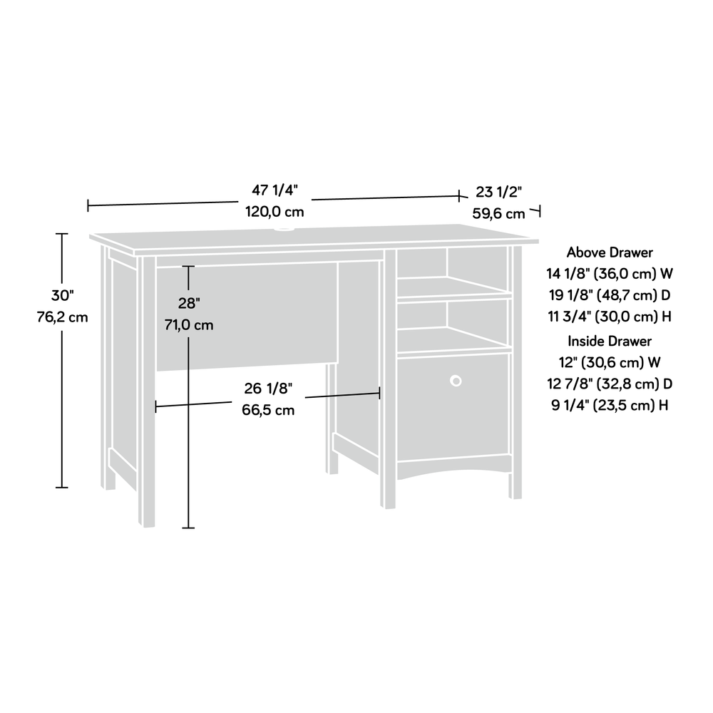 Union Plain Single Ped Desk Pc By Sauder | Desks | Modishstore - 2