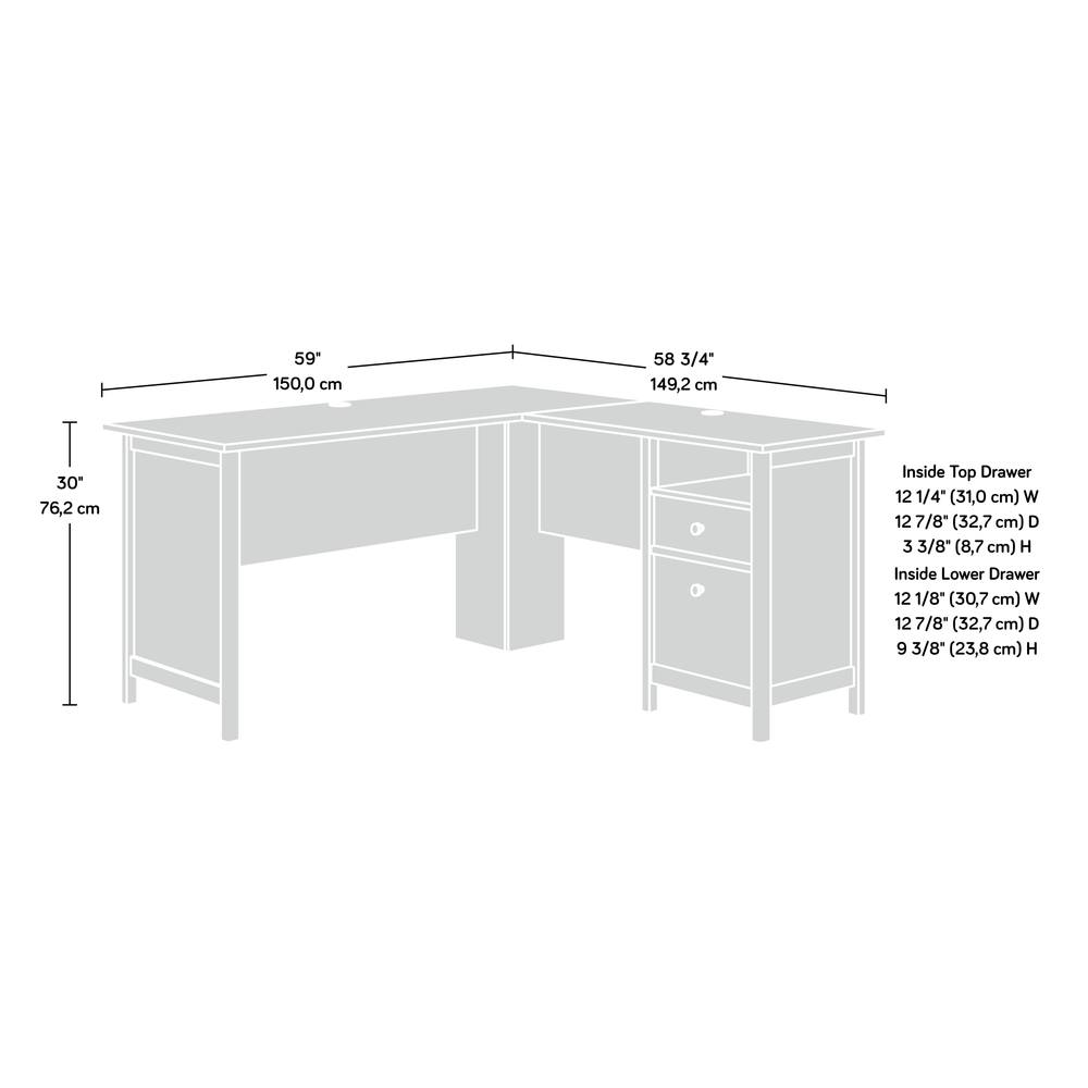 Union Plain L-Desk Pc By Sauder | Desks | Modishstore - 2