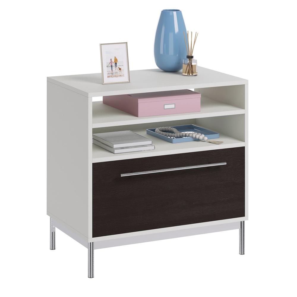Vista Key Lateral File Ped Pearl Wh/Mist By Sauder | Cabinets | Modishstore