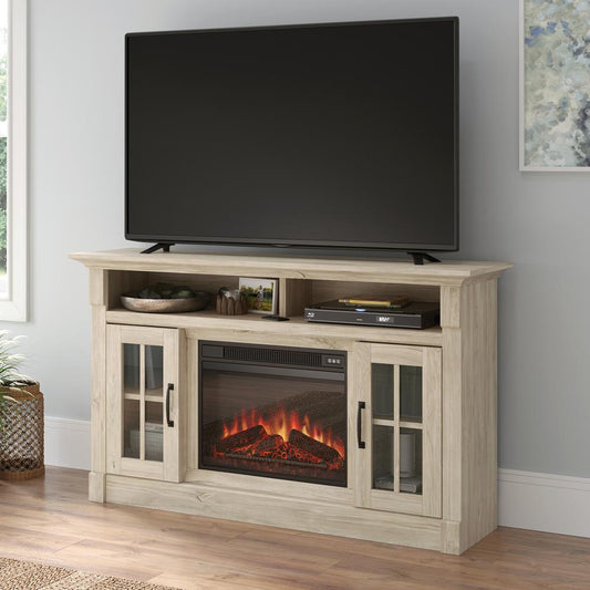 Media Fireplace Chalk Oak By Sauder | TV Stands | Modishstore - 3