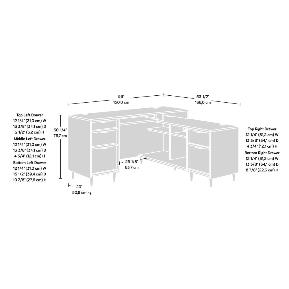 Clifford Place L-Shaped Desk Nm A2 By Sauder | Desks | Modishstore - 4