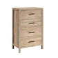 Pacific View 4 Drawer Chest Prime Oak By Sauder | Drawers | Modishstore