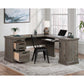 L-Shaped Home Office Desk In Pebble Pine By Sauder | Desks | Modishstore - 2