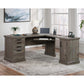 L-Shaped Home Office Desk In Pebble Pine By Sauder | Desks | Modishstore - 3