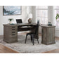L-Shaped Home Office Desk In Pebble Pine By Sauder | Desks | Modishstore