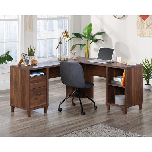L-Shaped Home Office Desk In Grand Walnut By Sauder | Desks | Modishstore