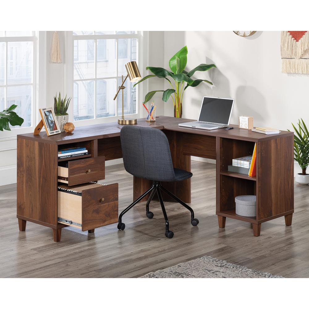 L-Shaped Home Office Desk In Grand Walnut By Sauder | Desks | Modishstore - 4