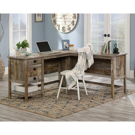 L-Shaped Home Office Desk In Rustic Cedar By Sauder | Desks | Modishstore