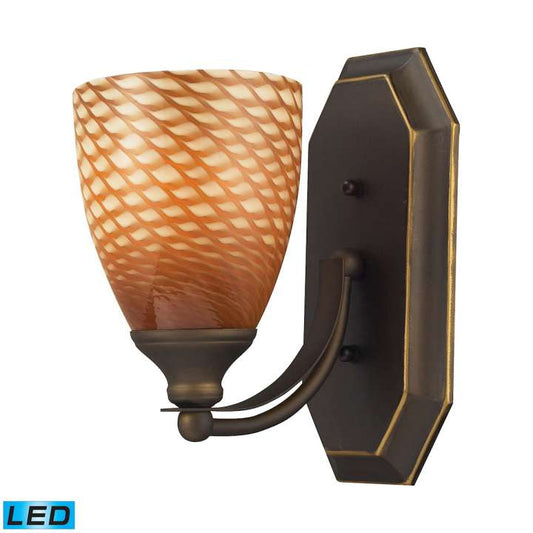 Mix-N-Match Vanity 1-Light Wall Lamp in Aged Bronze with Cocoa Glass - Includes LED Bulb | Vanity Light | Modishstore