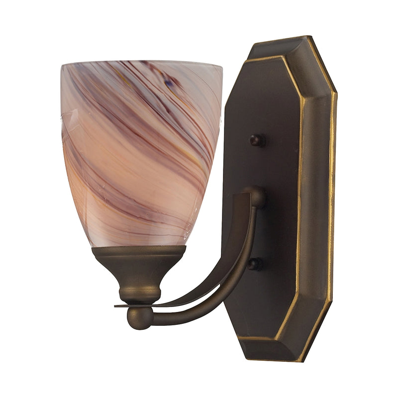 Mix-N-Match Vanity 1-Light Wall Lamp in Aged Bronze with Creme Glass ELK Lighting | Vanity Light | Modishstore