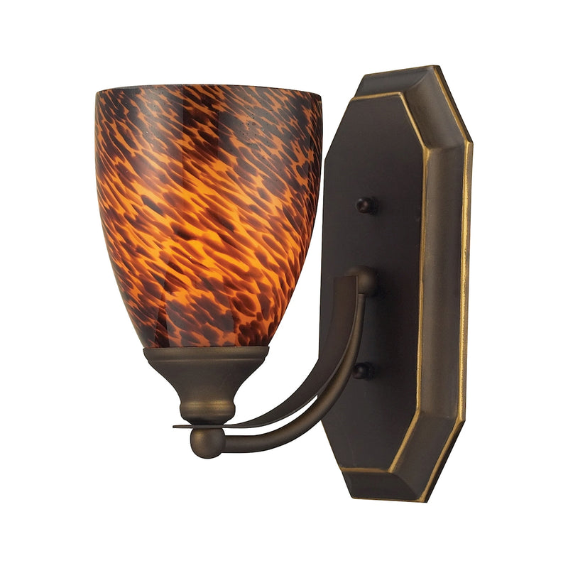 Mix-N-Match Vanity 1-Light Wall Lamp in Aged Bronze with Espresso Glass ELK Lighting | Vanity Light | Modishstore