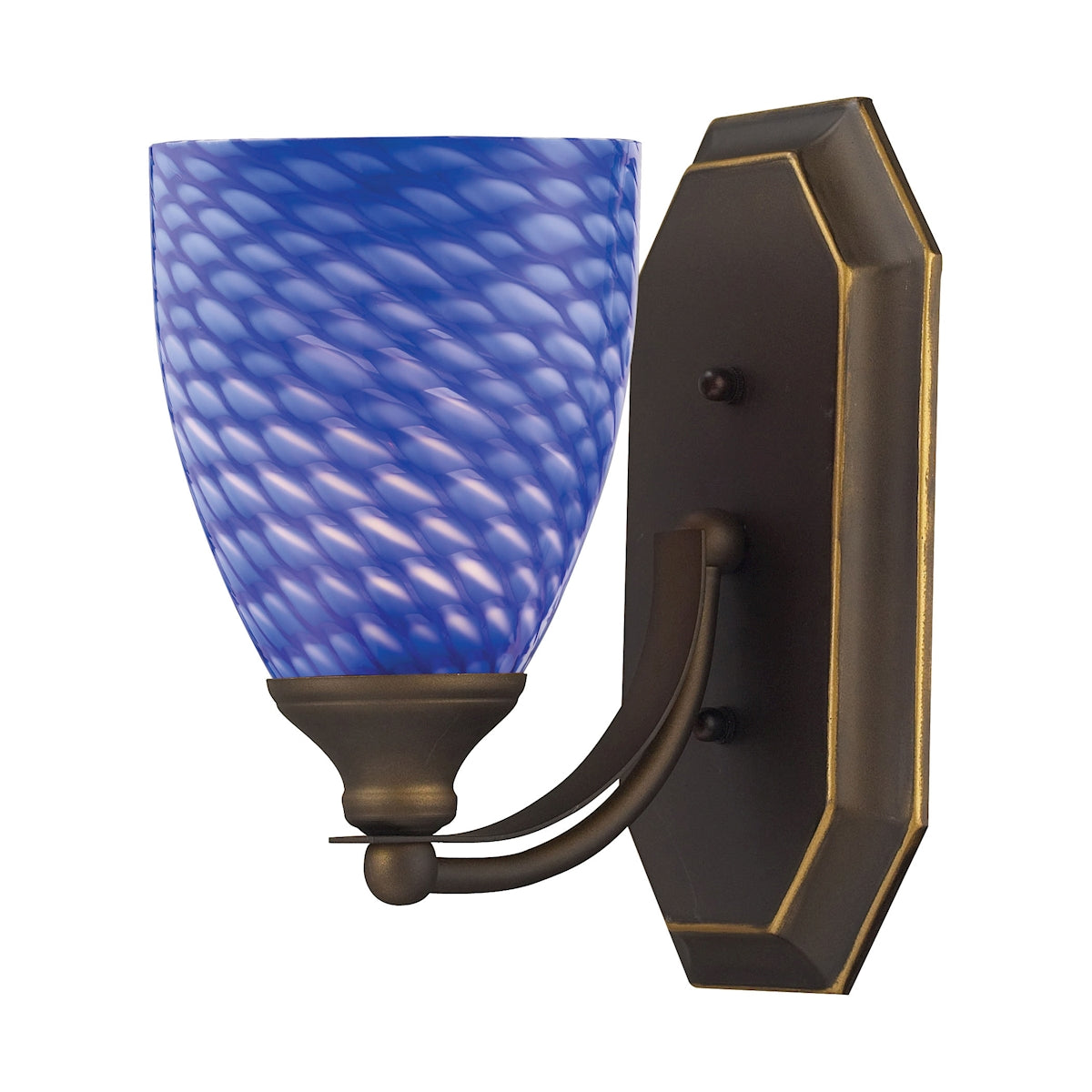 Mix-N-Match Vanity 1-Light Wall Lamp in Aged Bronze with Sapphire Glass ELK Lighting | Vanity Light | Modishstore