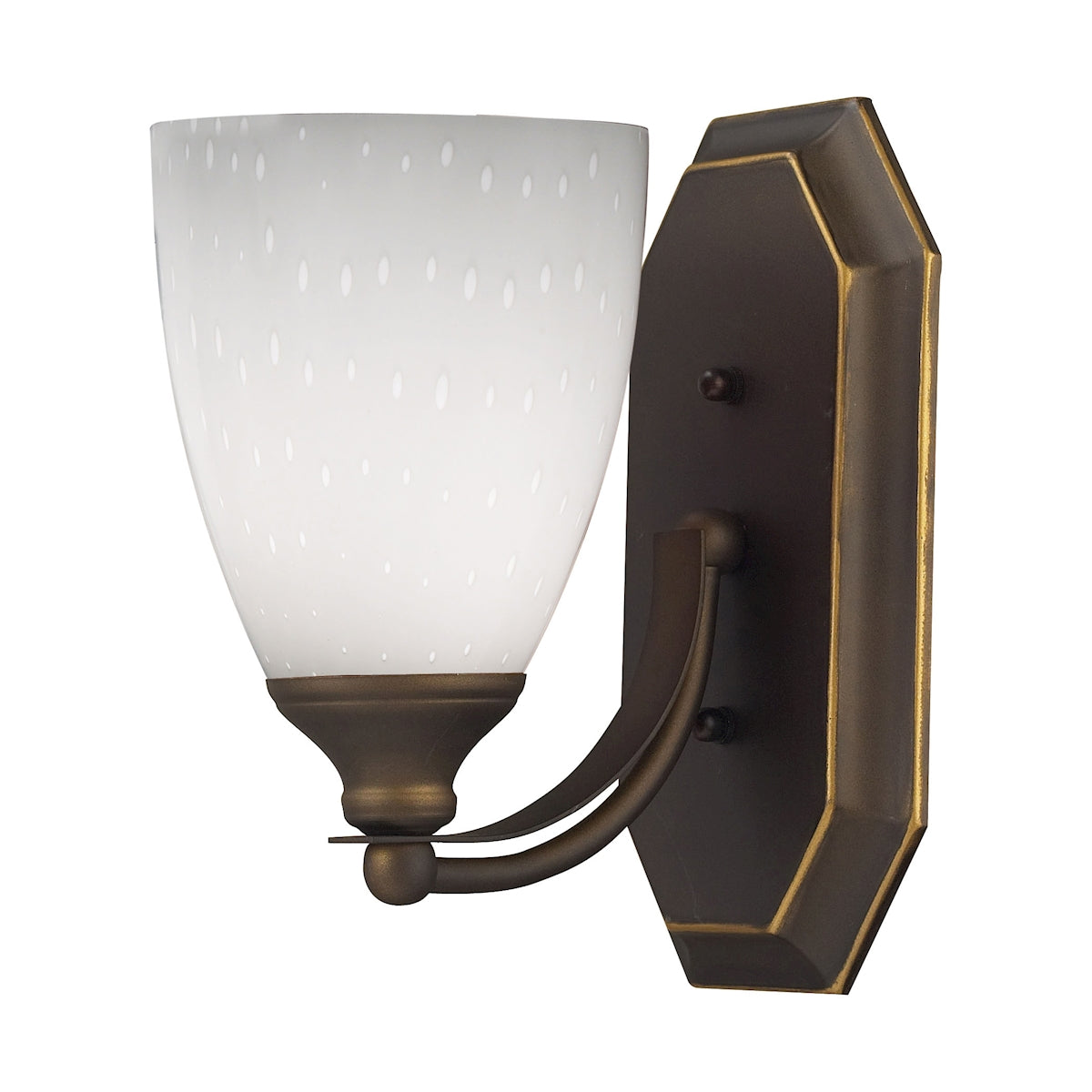 Mix-N-Match Vanity 1-Light Wall Lamp in Aged Bronze with Simple White Glass ELK Lighting | Vanity Light | Modishstore