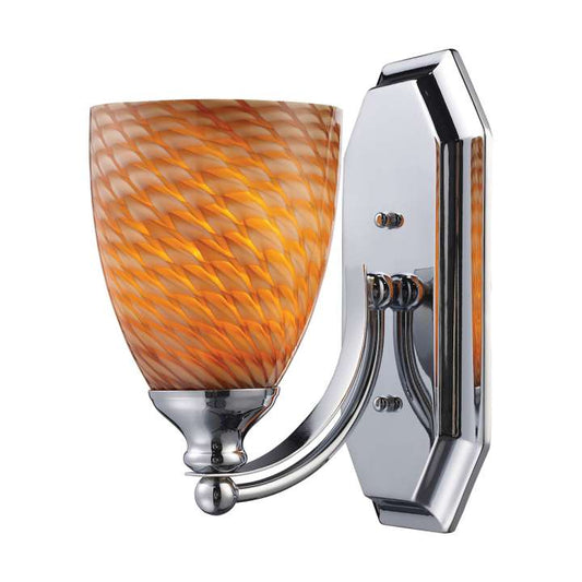 Mix and Match Vanity 1-Light Wall Lamp in Chrome with Cocoa Glass | Vanity Light | Modishstore