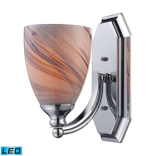Mix and Match Vanity 1-Light Wall Lamp in Chrome with Creme Glass - Includes LED Bulb | Vanity Light | Modishstore