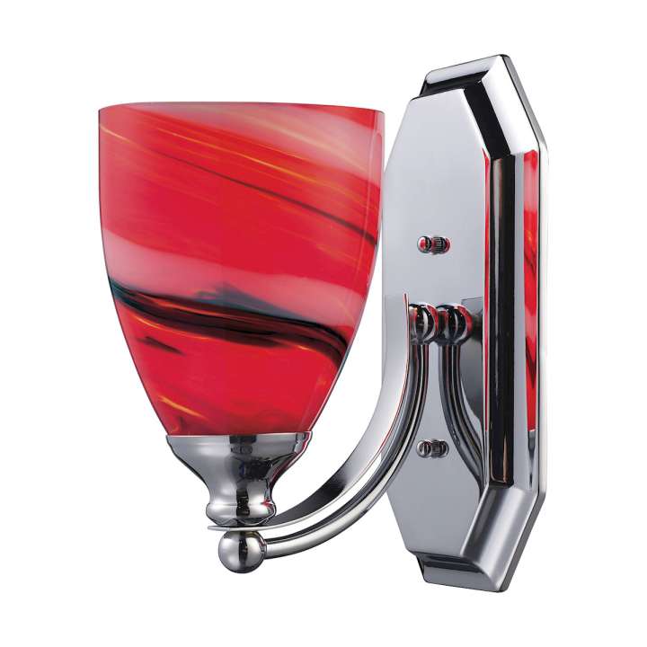 Mix and Match Vanity 1-Light Wall Lamp in Chrome with Candy Glass | Vanity Light | Modishstore