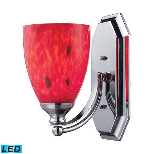 Mix and Match Vanity 1-Light Wall Lamp in Chrome with Fire Red Glass - Includes LED Bulb | Vanity Light | Modishstore