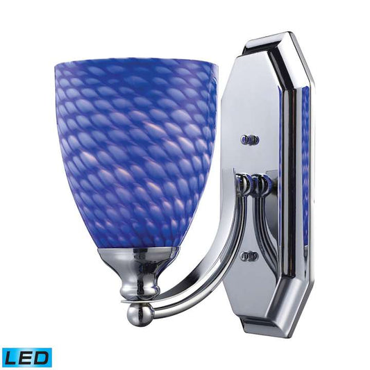 Mix and Match Vanity 1-Light Wall Lamp in Chrome with Sapphire Glass - Includes LED Bulb | Vanity Light | Modishstore
