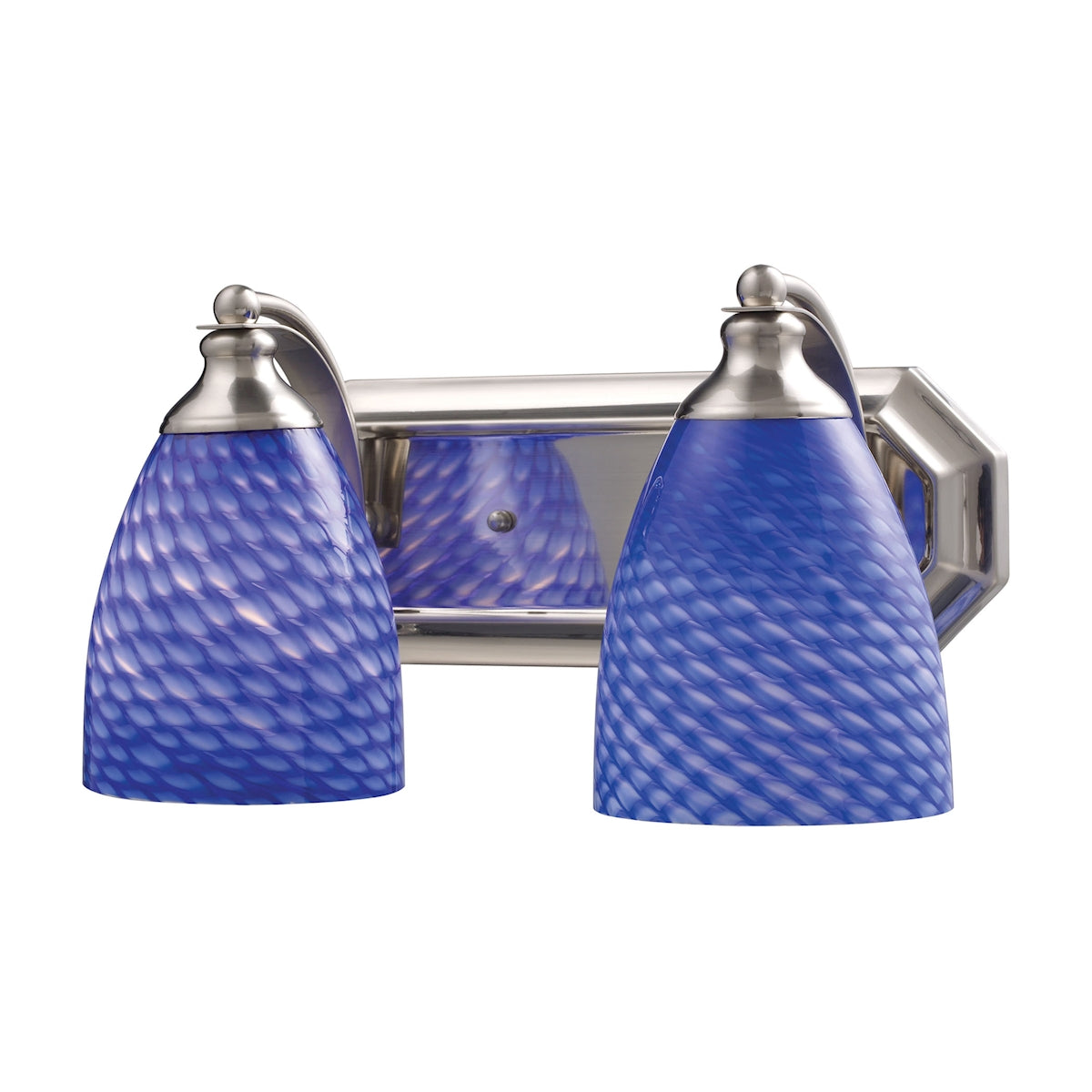 Mix-N-Match Vanity 2-Light Wall Lamp in Satin Nickel with Sapphire Glass ELK Lighting | Vanity Light | Modishstore