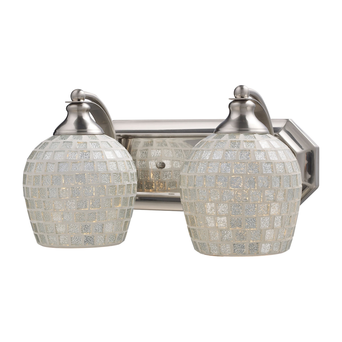 Mix-N-Match Vanity 2-Light Wall Lamp in Satin Nickel with Silver Glass ELK Lighting | Vanity Light | Modishstore